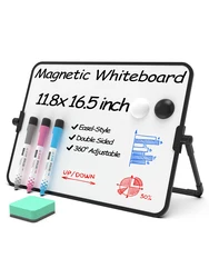 Portable Dry Erase Whiteboard with Adjustable Stand for Presentations and Office Use (A3 11.8x16.5 inch)