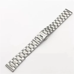 Universal Solid Stainless Steel Watch Band - Adjustable Metal Wristband Bracelet - 18mm (Silver)