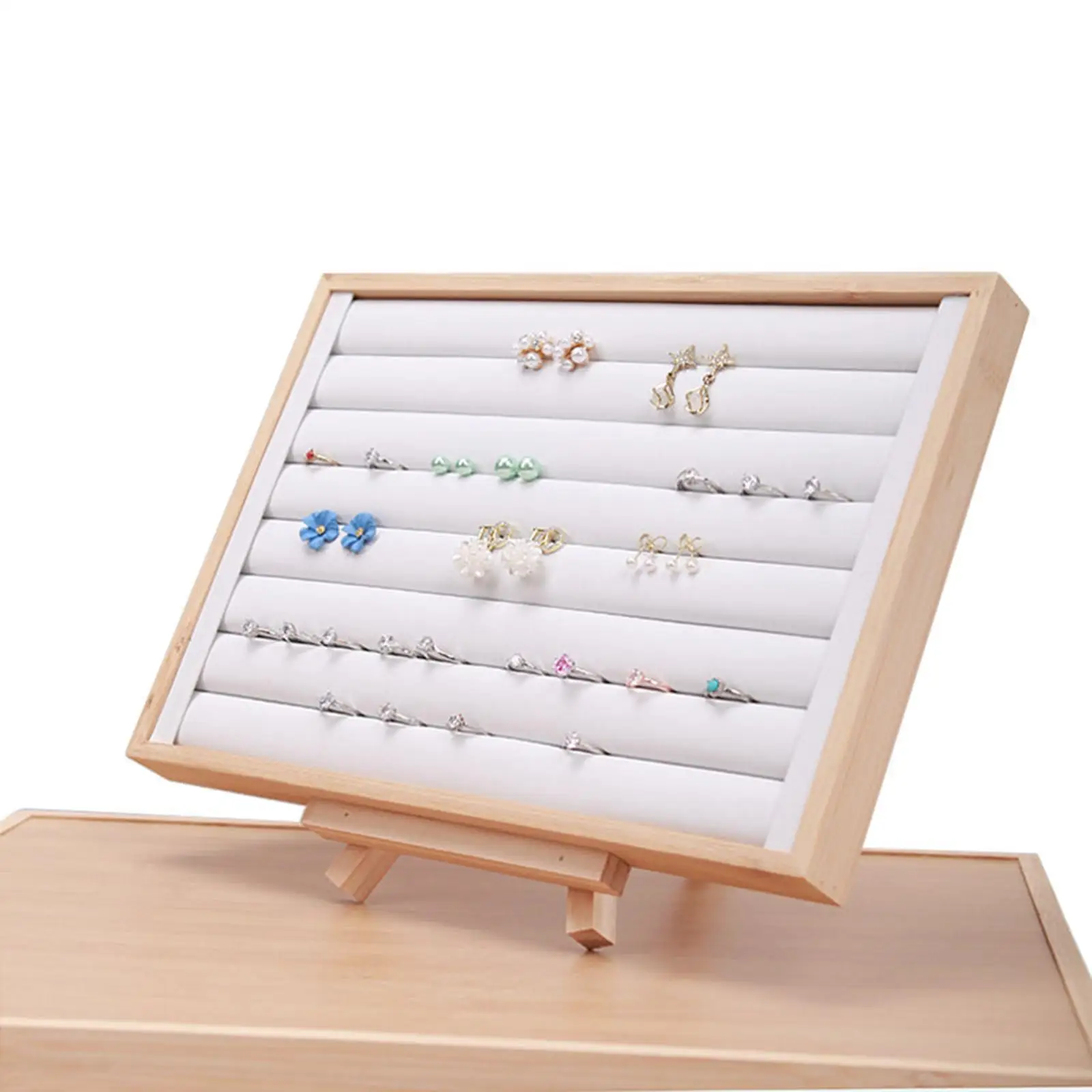

Jewelry Organizer Tray Jewelry Props Showcase Ring Organizer Stand Storage Box for Shop Photography Dresser Living Room Cufflink
