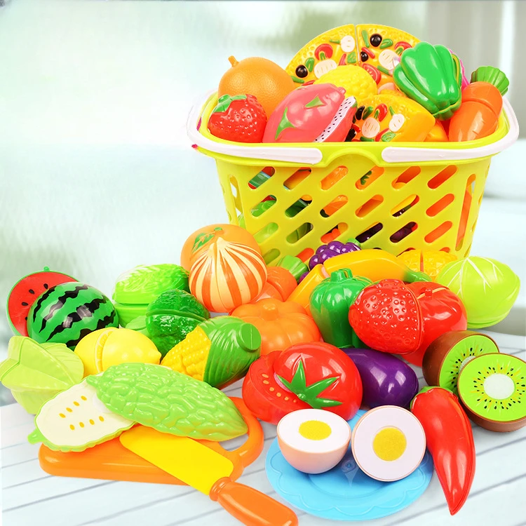 Children Simulation Kitchen Toys Set Pretend Play Fruit Vegetable Pizza Cutting Early Education Toys for Kids Play House Game 2