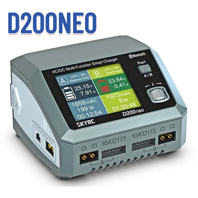 

Разрядное зарядное устройство Skyrc D200neo, зарядка для LiPo LiHV LiFe Lilon NiMH NiCd Pb, выход 20 Вт, переменный ток 3,0 Вт, 20 А