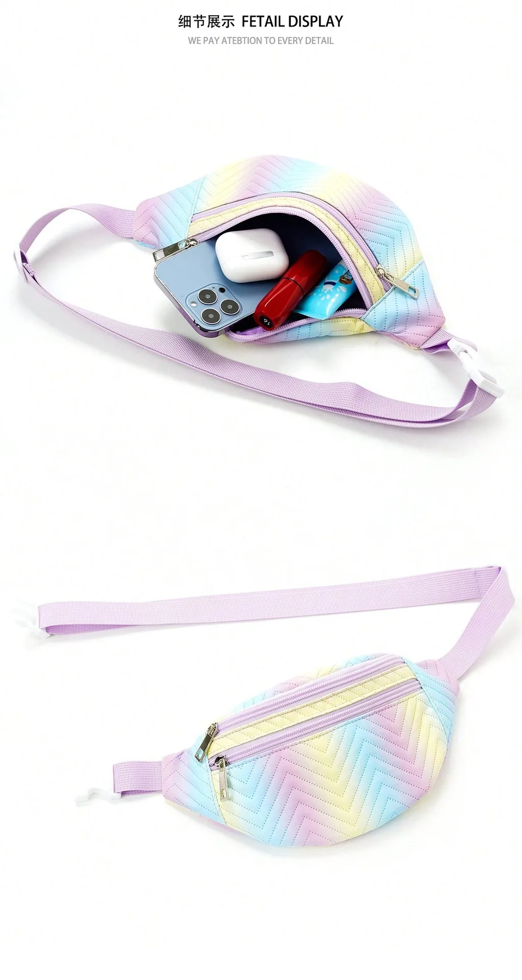 Feihong Cross-Border Süße Kinder-Brusttasche mit Liebesmotiv, Hochwertige Bedruckte Bauchtasche, Große Kapazität, Tragbare Outdoor-Aufbewahrungstasche – Detail 13