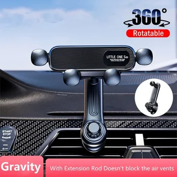 2024 New 360° Rotation Gravity Car Phone Holder Air Vent Clip Navigation Stand Telescopic Air Outlet Phone Support for 4.7-7 inc 1