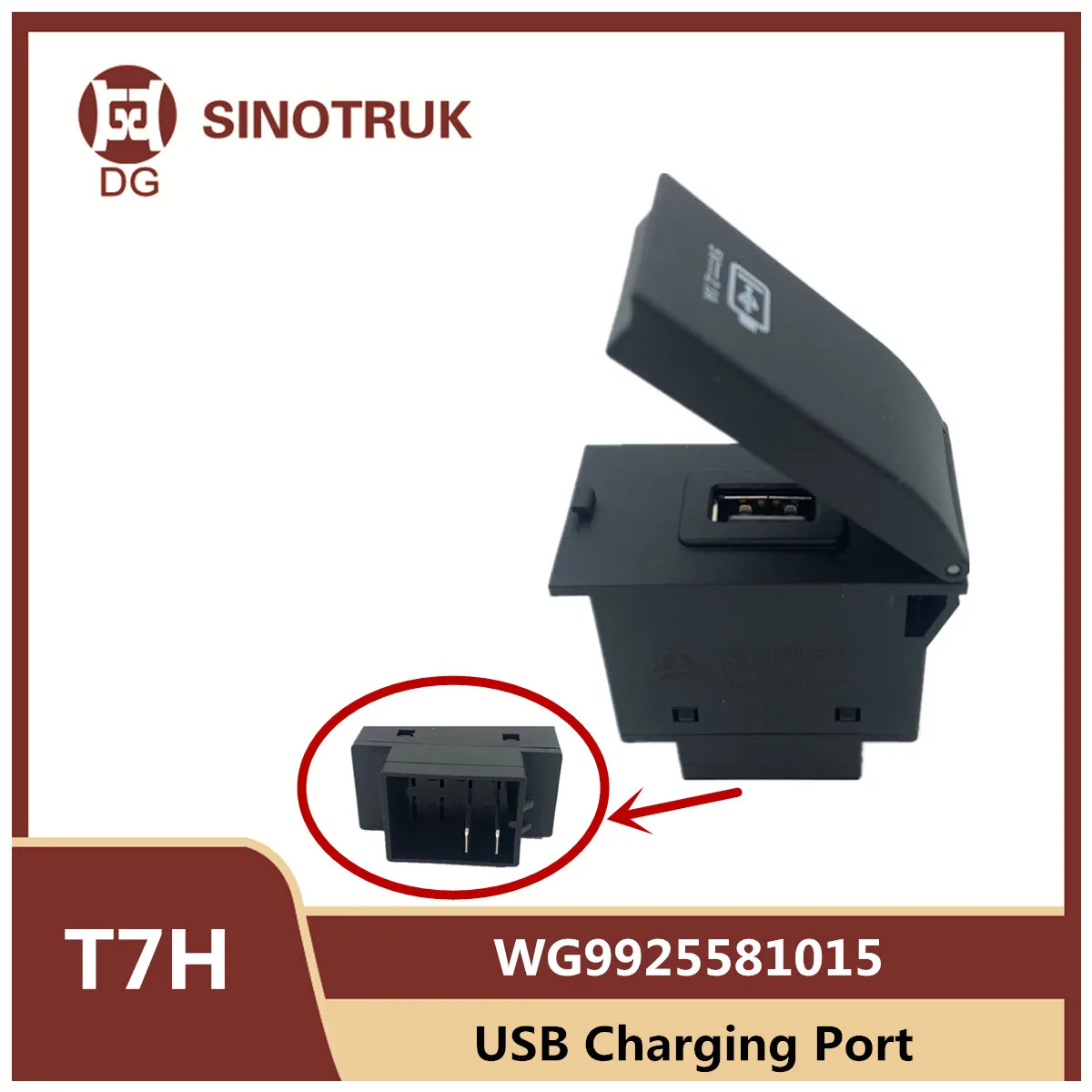 

USB Charging Port WG9925581015 For Sinotruk HOWO T7 SITRAK Cab Instrument Panel Switch Original Truck Accessories
