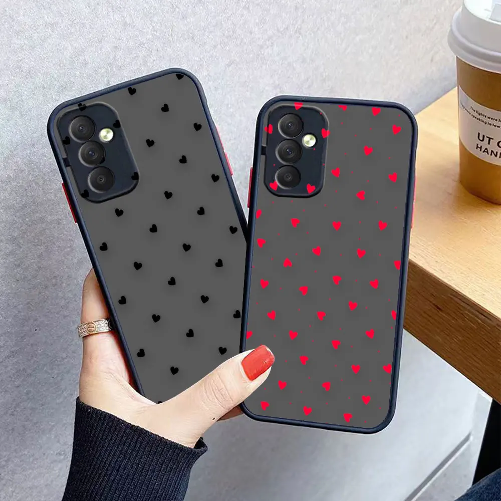 

Matte Case for Samsung Galaxy M53 M52 M51 M33 M32 M31 M30S M23 M20 5G J8 J7 J5 J4 Case Funda Shell Cute Love Heart Fresh Flowers