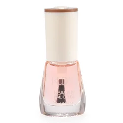 White Fine Glitter Shiny Nude Nail Polish with Transparent Oil Base Coat (Nail Care Base Coat)