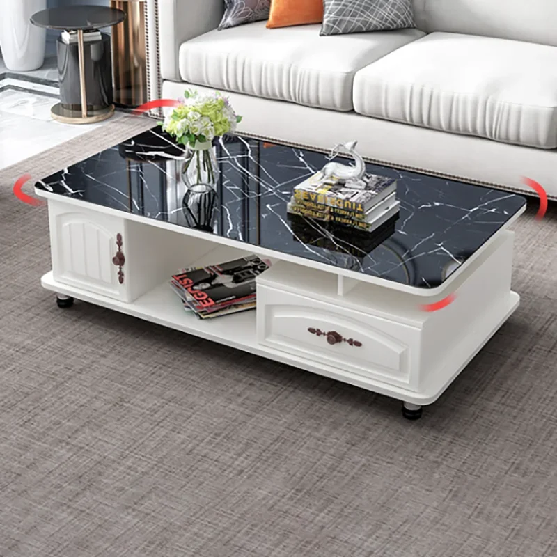 

Luxury Minimalist Coffee Table Modern Nordic Rectangular Storage Coffee Table Designer Center Tavolino Da Salotto Decoration