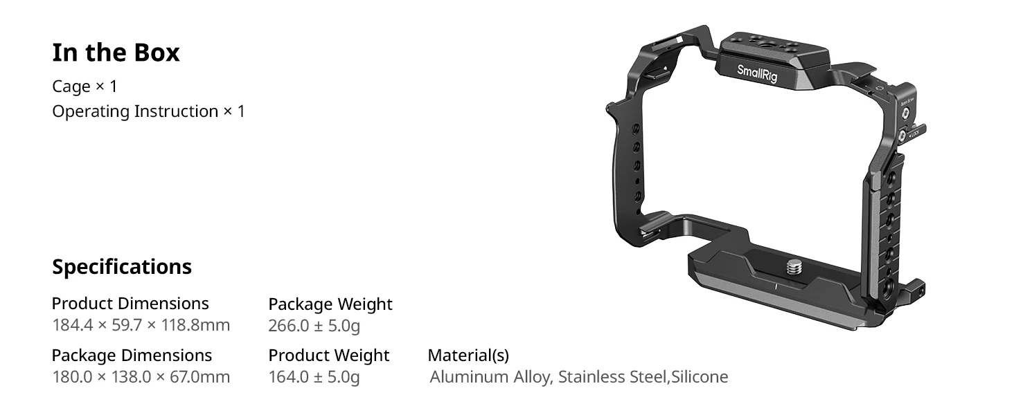 SmallRig Kamera-Cage für Panasonic LUMIX S1 II / S1 IIE / S1R II / S5 II / S5 IIX / G9 II mit Schnellverschluss-NATO-Schienen und Arca-Swiss-Basis – Detail 7