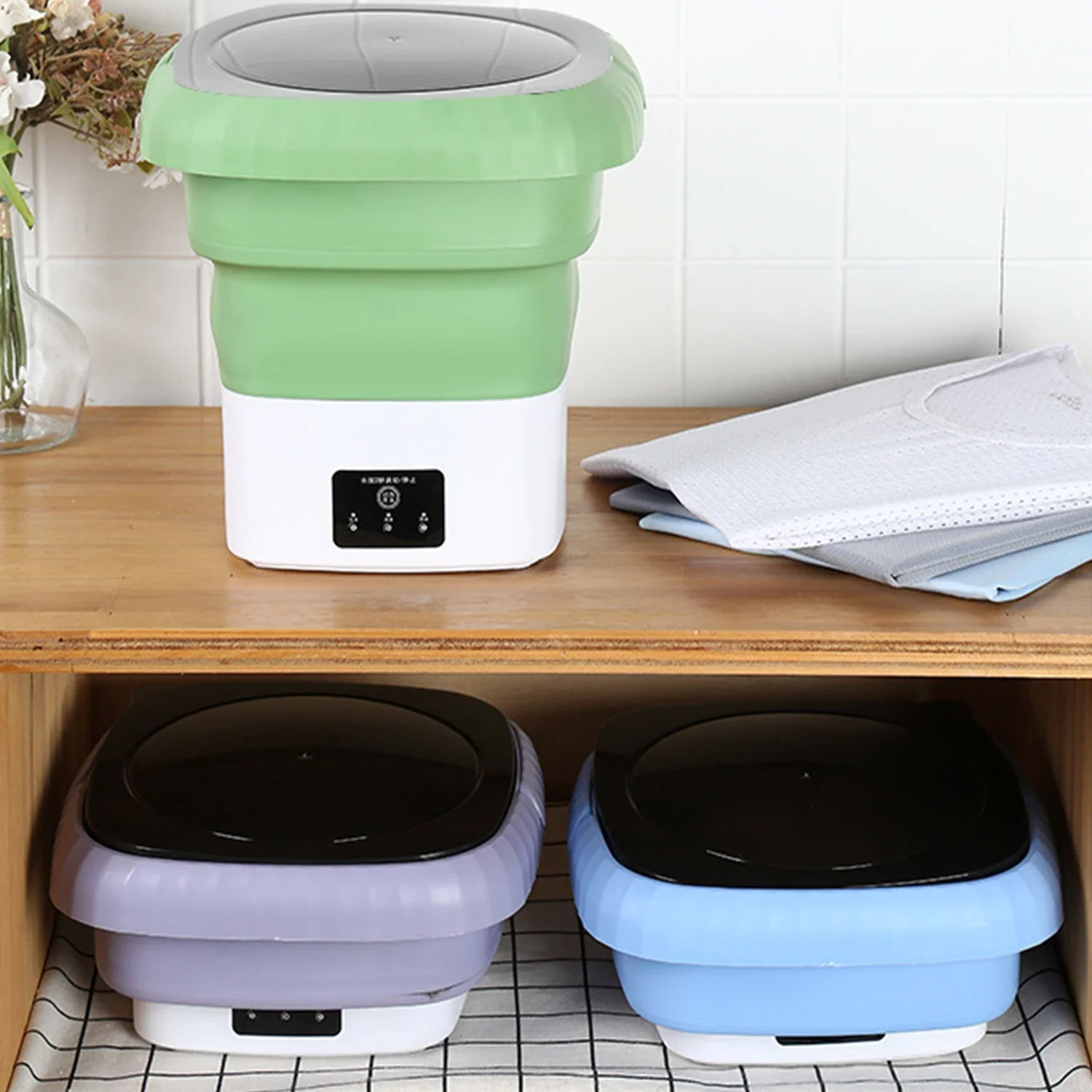 Automatic Home Small Folding Washing Machine Multi-function Washing Underwear Socks Mini Machine Fast Tumble Dry Clothes