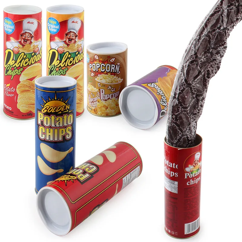 thumbnail image 2 of The Potato Chip Snake Can Jump Spring Snake Toy Gift April Fool Day Halloween Party Decoration Jokes In A Can Gag Gift Prank 2 of 14
