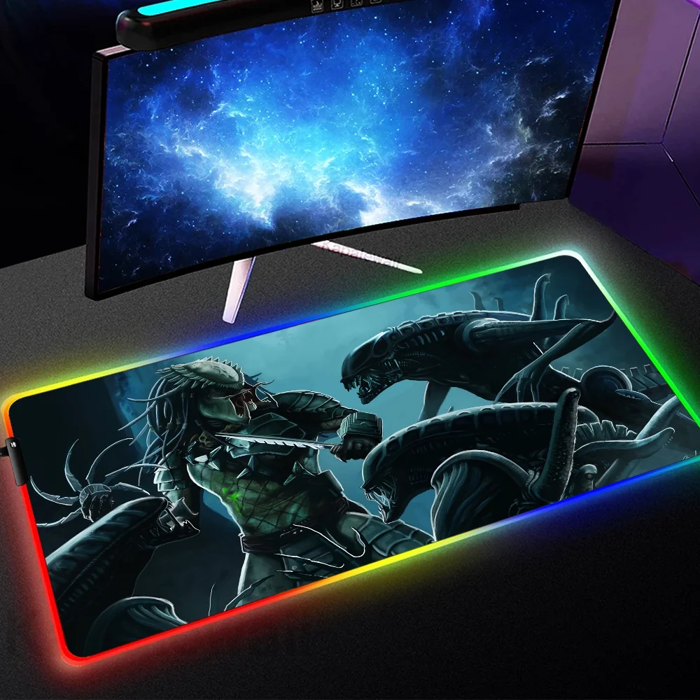 

Predator Warrior Mousepad Rgb Mouse Pad Steelseries Laptop Mat Gaming Backlit Keyboard Gamer Girl Table Pads Deskpad Mausepad