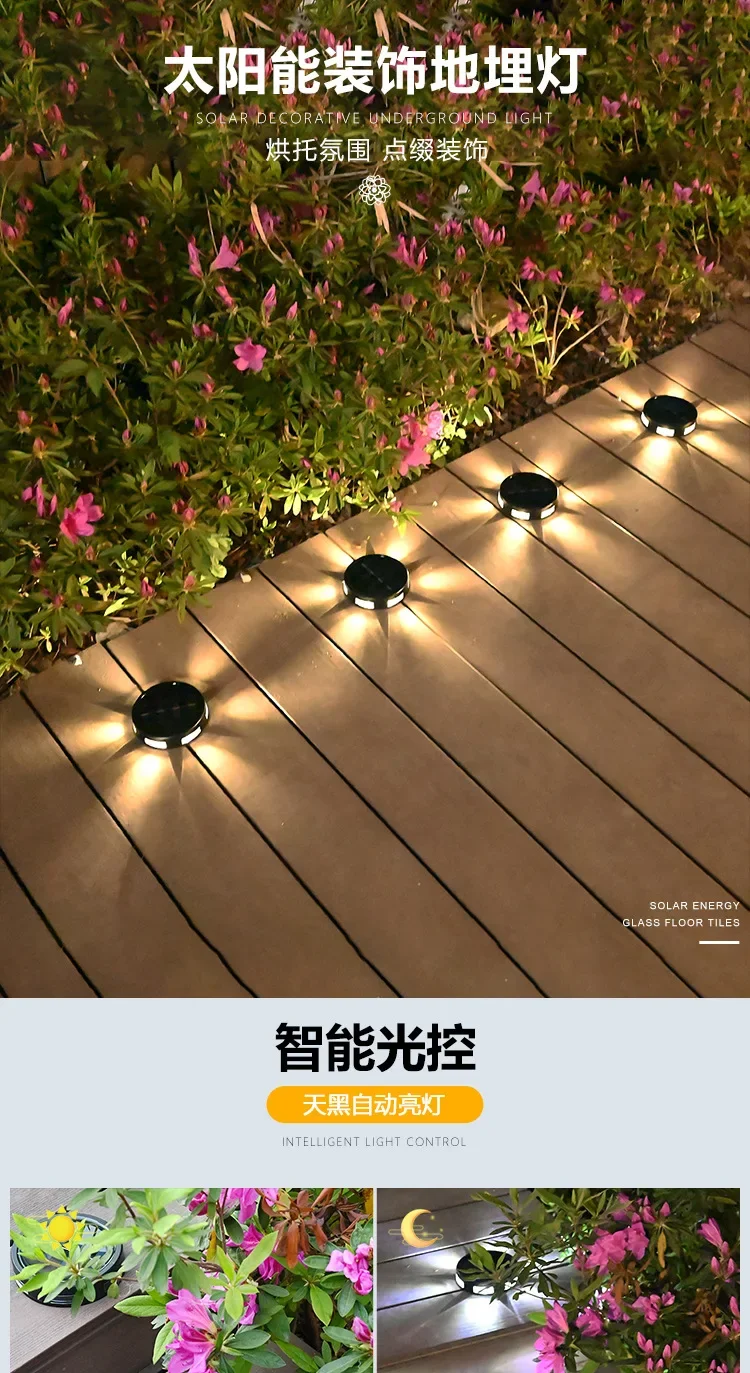 Description Picture 2 of item6LEDs Solar Light Outdoor Waterproof Led Lights Garden Decorations Solar Lamp for Pathway Yard Walkway Underground Light