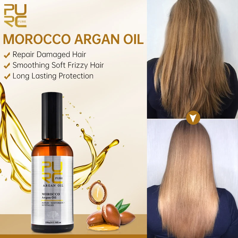 Hair Treatment Oil PURC Morocco Argan 100ML Smoothing Straightening Repair Damaged Frizz Scalp Treatment Care hair treatment scalp treatment hair straightening treatment