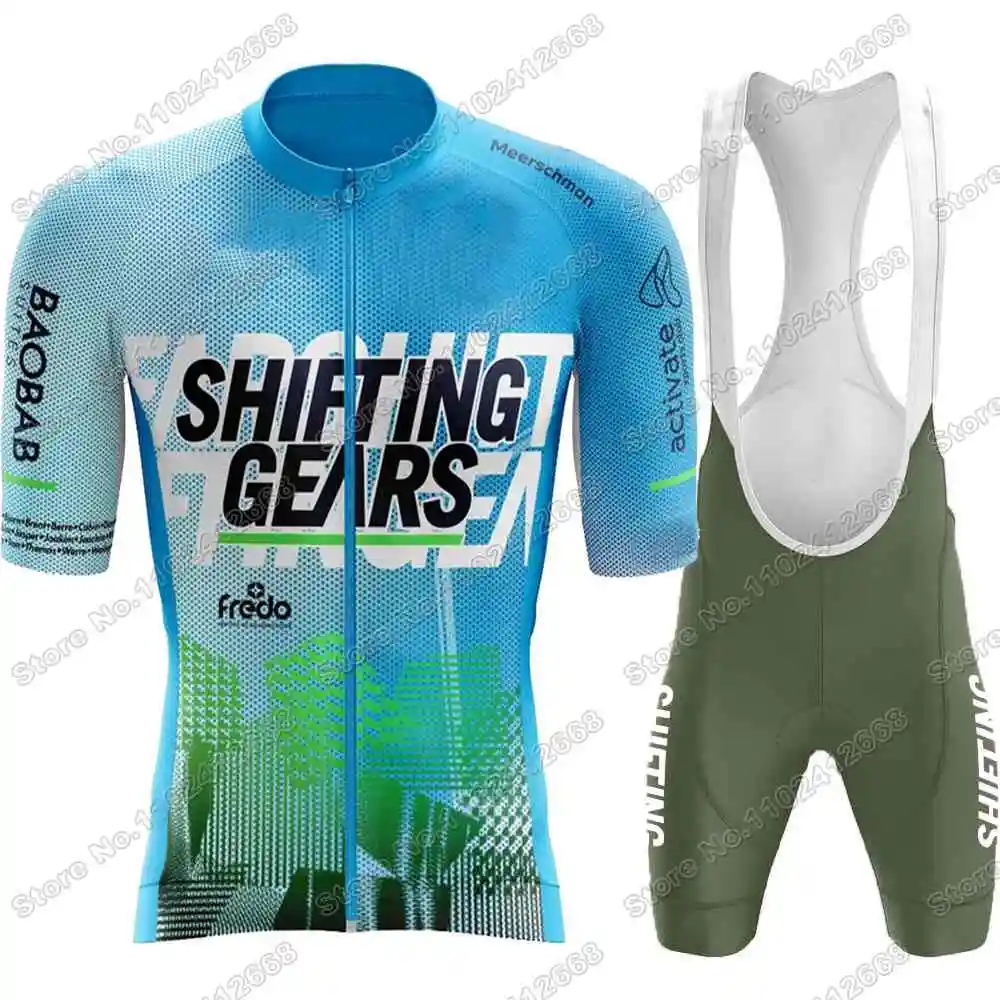 Team Shifting Gears-Strategica Cycling Jersey Set Belgium Cycling Clothing Men Road Bike Shirt Suit Bicycle Bib Shorts