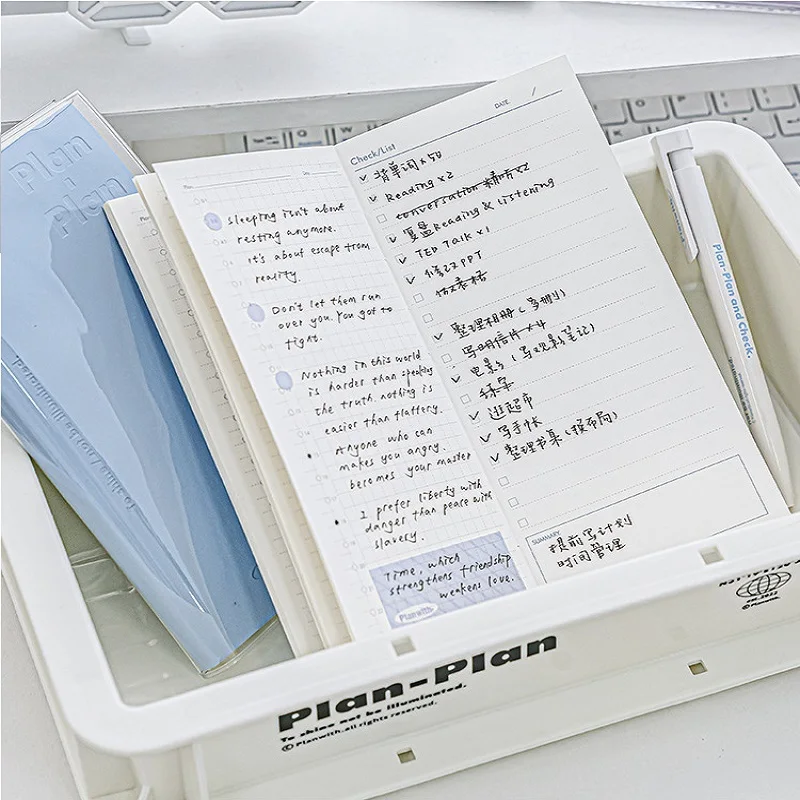 Kawaii Daily Planner 노트북 휴대용 의제 libreta PU 소프트 커버 일정 자체 작성 날짜 학습 및 작업 시간 계획