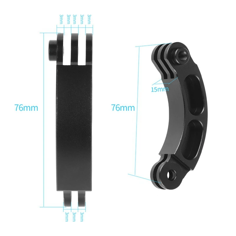 N75R-2X Extension Arm Connector Mount For Helmet Chin Mount Holder Ski/Motorcycle Cycling Helmet For Gopro Hero
