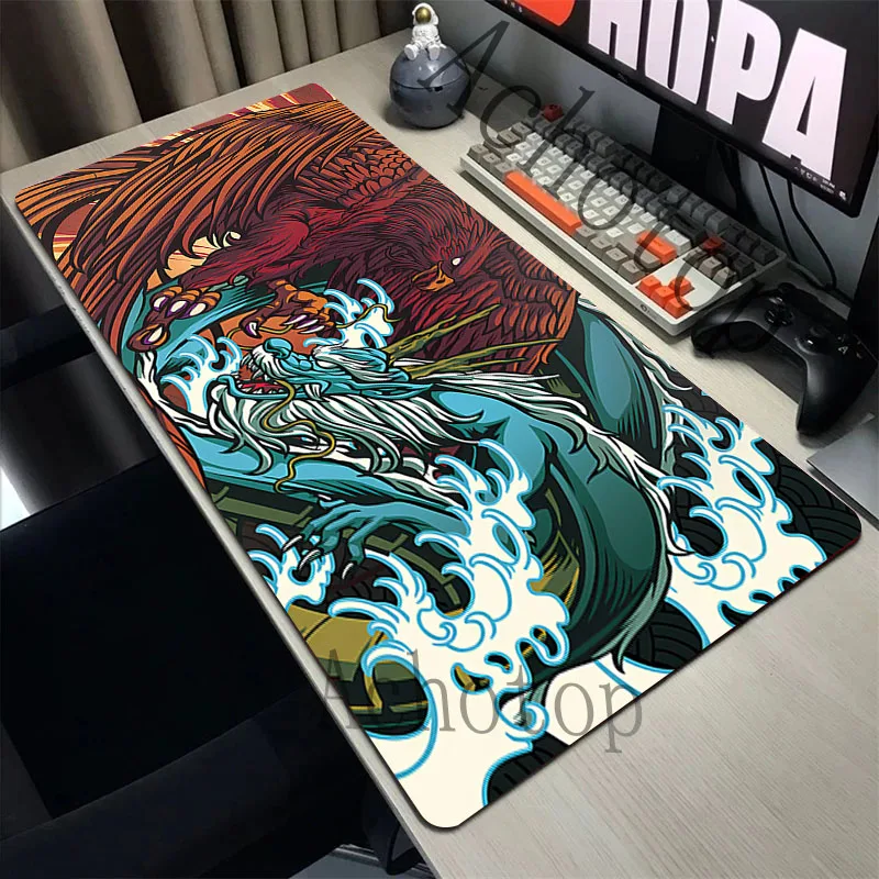 Anti-slip Impermeável Grande Mouse Pad Dragão Chinês Mousepad Laptop Gamer Computador Desktop Mousepad Grande Laptop Desk Mats - Imagem 5