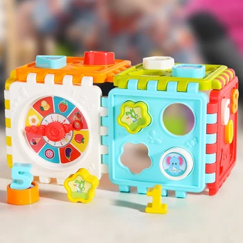 Toddler Activity Cube Shape Number Sorting Toys Kids Shape Matching Number Sorter Game Baby Montessori Educational Toys 2