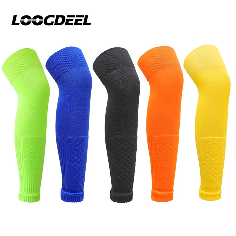 Adult Leg Warmers Soccer Shin Guard Calf Socks Over Knee Men Sports Compression