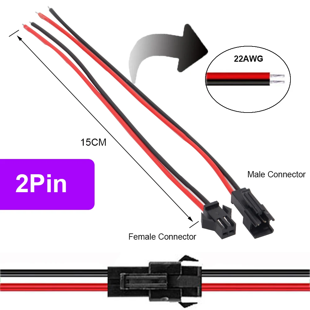 ตัวเลือกสินค้า JST Connector เชื่อมต่อสายไฟ LED สำหรับ RGB/RGBW