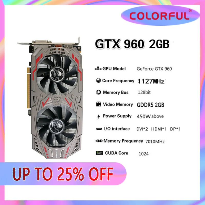 gpu pc Colorful Raphic Card GTX 950 960 1050TI 1060 1650 2GB 3GB 4GB 6GB  Video Cards GPU DVI HDMI DP  Desktop CPU Motherboard best graphics card for pc Graphics Cards