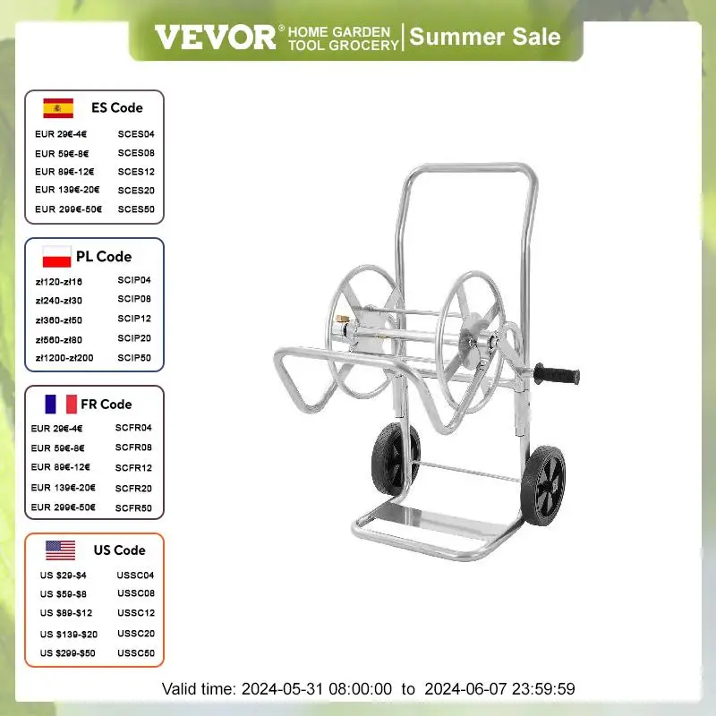 

VEVOR Garden Water Hose Carts Mobile Hose Reel Cart Tools Outdoor Planting Irrigating Labour-saving Cart for Garden Yard Lawn