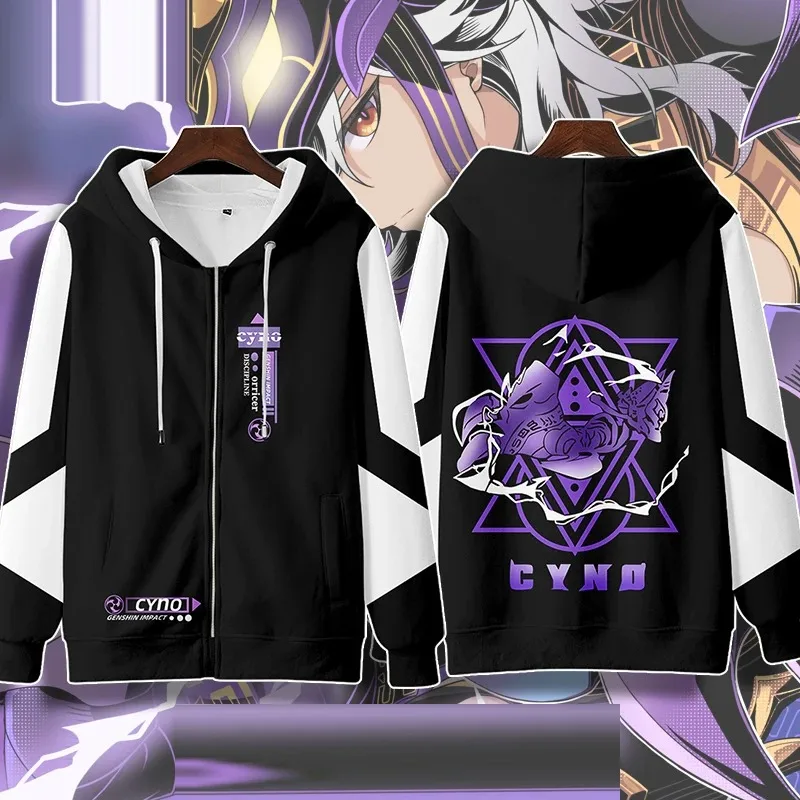 Genshin Impact 3D Print Zip Up Women/Men Hoodie Sweatshirt Streetwear Hip Hop Cyno Cosplay Zipper Hooded Jacket Male Tracksuit