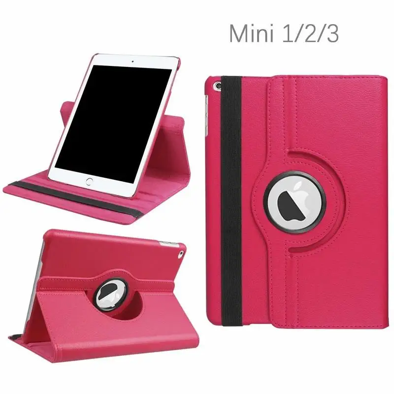 

For iPad Mini Case 360 Degrees Rotating Flip PU Leather Case Cover For iPad Mini 2 3 Stand Cases Smart Tablet Cover Sleep Wake