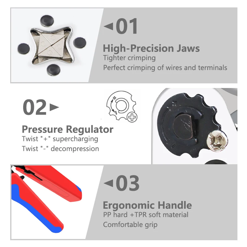 Crimping tool Crimping tools Crimping tool set Crimping pliers Ferrule Sleeves Tubular Terminal Tools HSC8 6-4 0.25-10mm2 Professional Electrician Adjustable Ratche