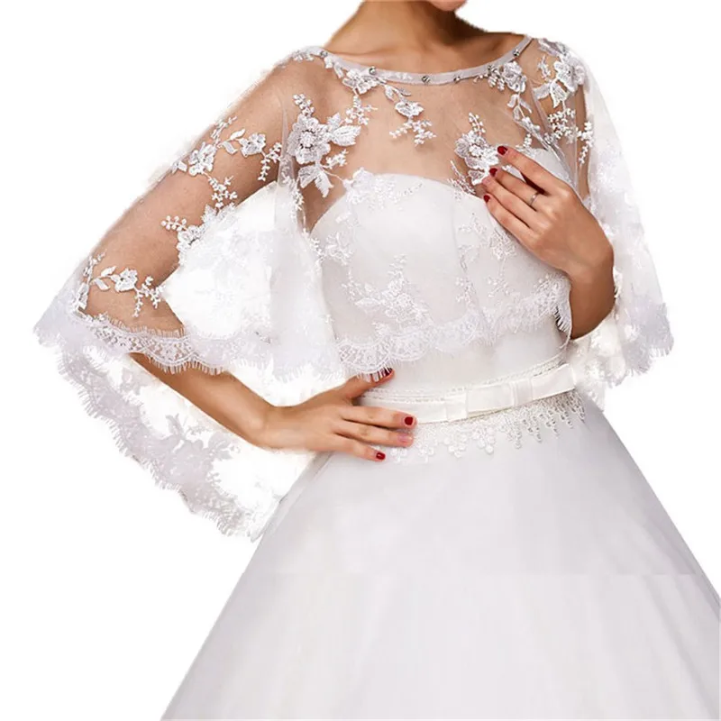 

Lace Wedding Cape Crystal Formal Party Bolero Bridal Jacket Formal Party Bride Wrap Women Accessory Jacket Coat
