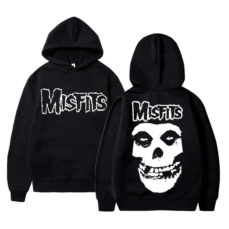 

Horror Punk Misfits Skull Graphic Hoodie Male Fashion Hip Hop Rock Oversized Hoodies Men Women Vintage Gothic Hoody Sweatshirt