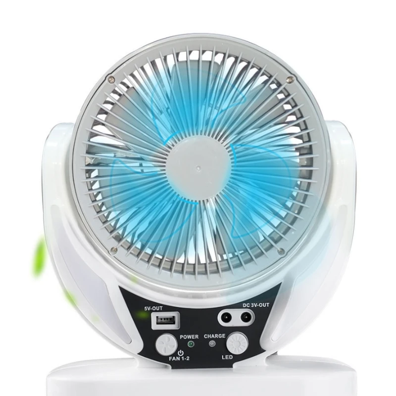 recarregavel mini solar table fan led portas 02
