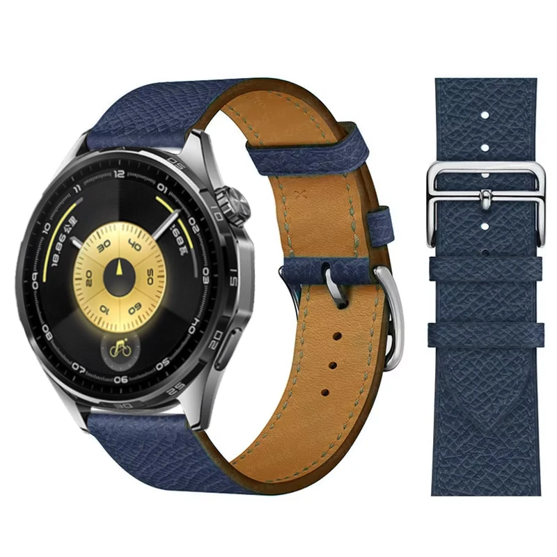 Elegant Leather Wristband Replacement for Smartwatches - 20mm/22mm Strap Bracelet