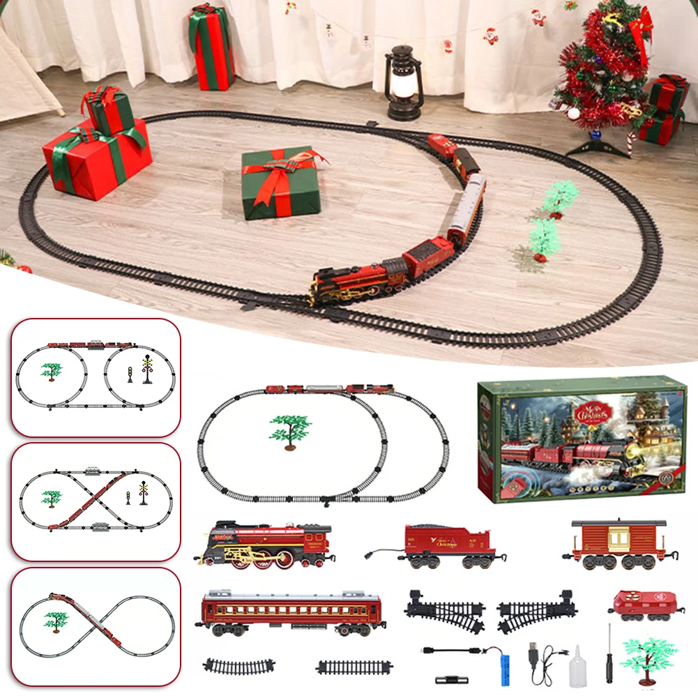 Classic Railway Trains Track Set Lighteds Electric Trains Toy With Sound For Kids Boys 3 4 5 6 7 8 Year Old