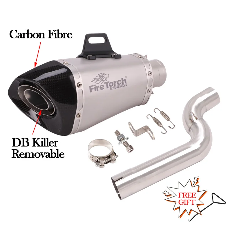 Slip On For BMW F900R F900XR 2020 - 2021 2022 2023 Motorcycle Carbon 51mm Exhaust Muffler DB Killer Escape Moto Middle Link Pipe - Image 2