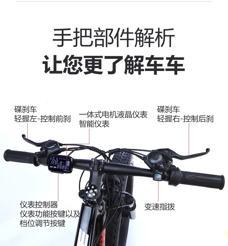 FEIVOS H1 1000W Mountain Electric bike 48V variable speed snow tire electric bicycle 26" Off-road e bike