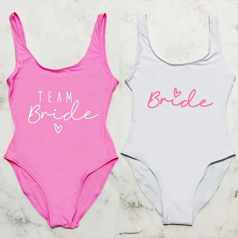 One Piece Swimsuit Women Swimsuit S-3XL Team Bride One-Piece Swimsuit Women Swimwear Bachelorette Party Sexy Summer Beachwear Bathing Suit