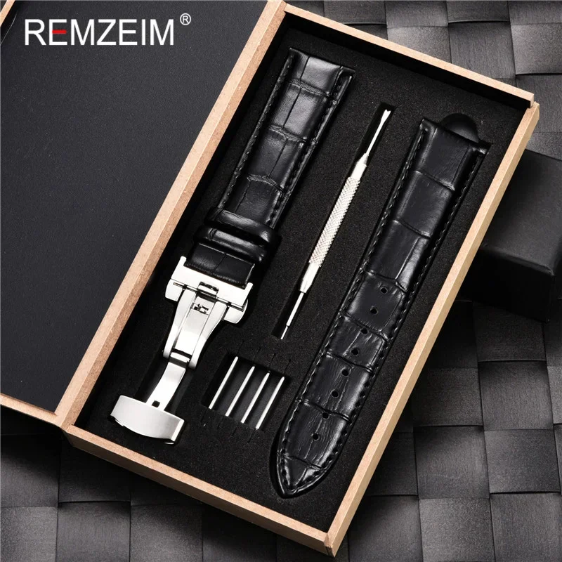 Luxury Calf Genuine Leather Watch Strap with Gift Box