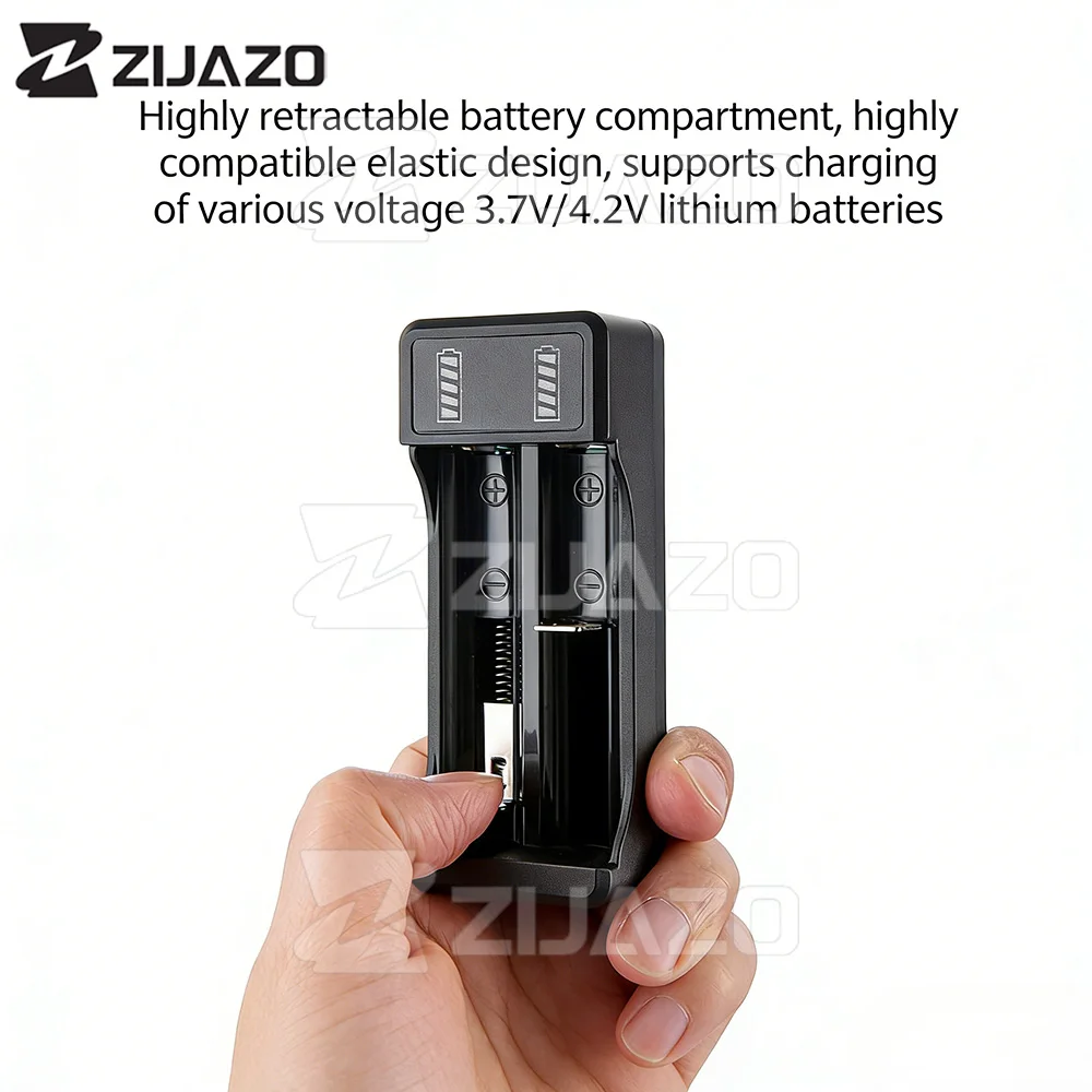 Universal Battery Charger With LED Indicator Cable 3.7V Smart Quick Rechargeable For 18650 16650 14500