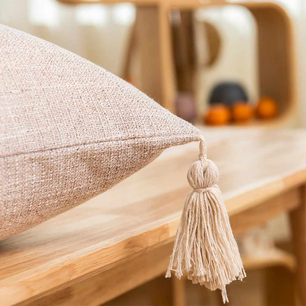 Tassel Solid Color Cushion Covers 6