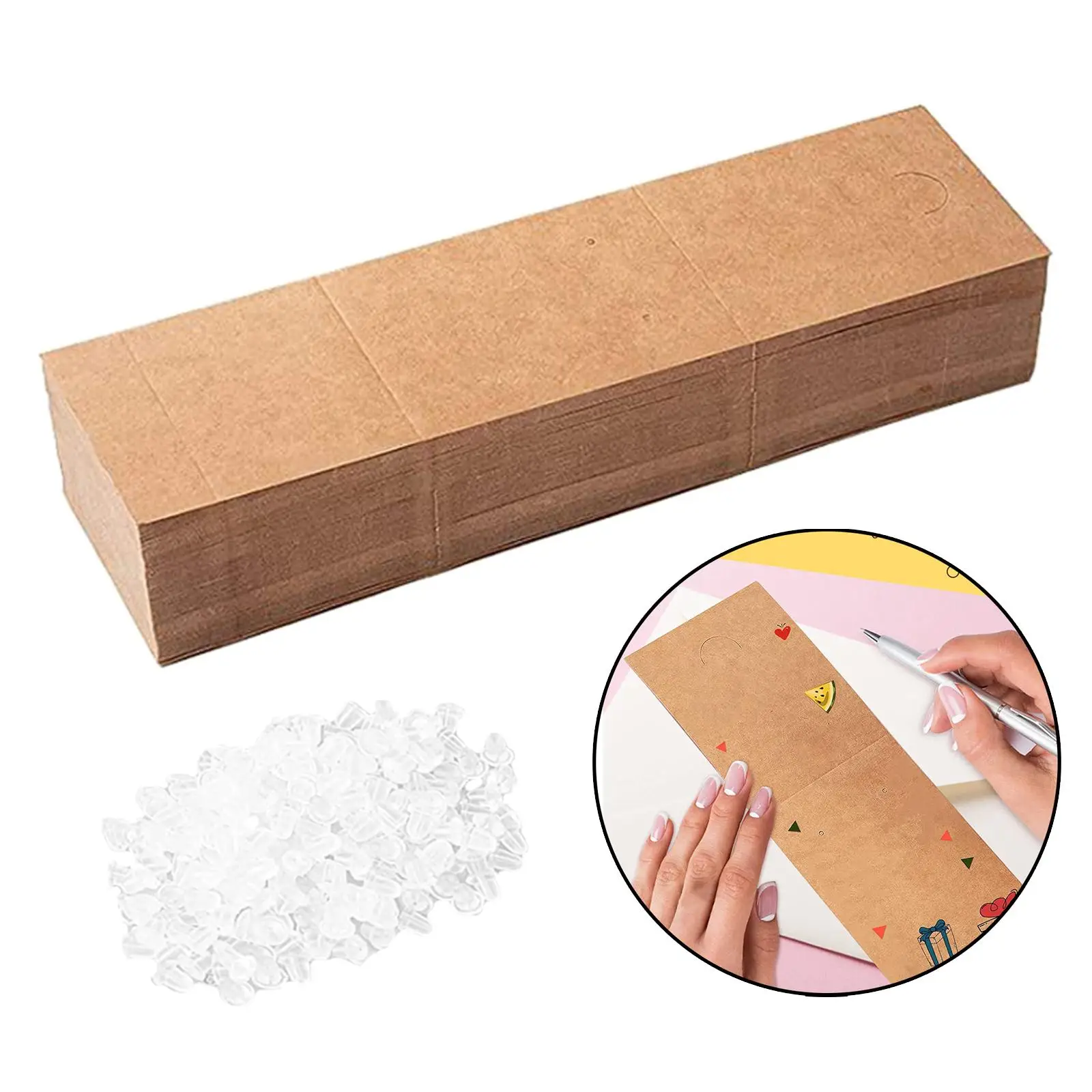200 Pieces Earring Cards for Selling Necklace Display Cards Earring Holders  Jewelry Packaging Hanging Card with 200 Pieces Plastic Seal Sealing Bag