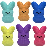 3pcs 3 colors/lot mini Easter Bunny Plush Toy Hand Figure Ornament Doll Doll Birthday Gift Short Plush PP Cotton easter gift 1