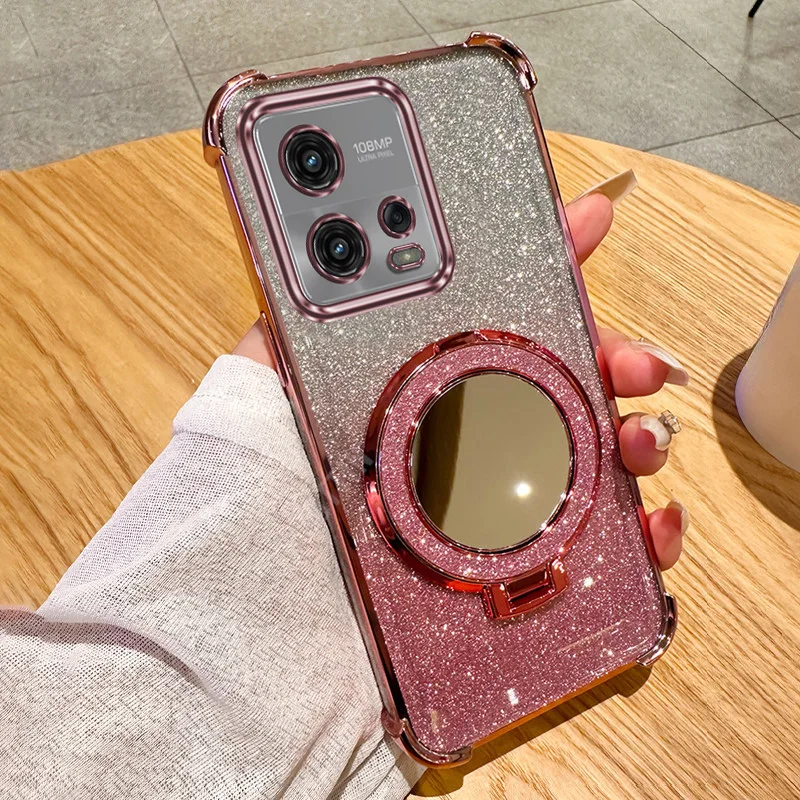 Reflective Stand Phone Case with Mirror Finish