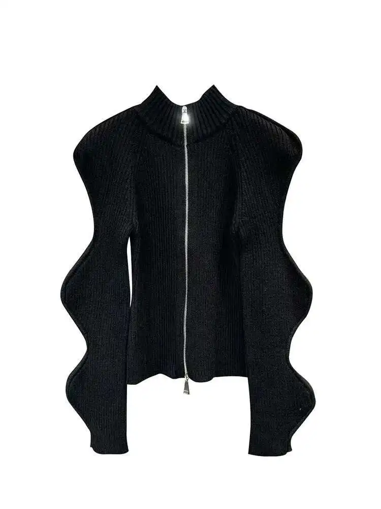 トップス STONE  Stand collar knit cardigan Stand Up Collar Cardigan in Cashmere – Akris Inc.