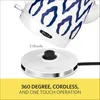 Electric Kettle & Tea Pot - Ceramic Water Heater with Detachable Swivel Base, Auto Shut Off & Boil Dry Protection 6