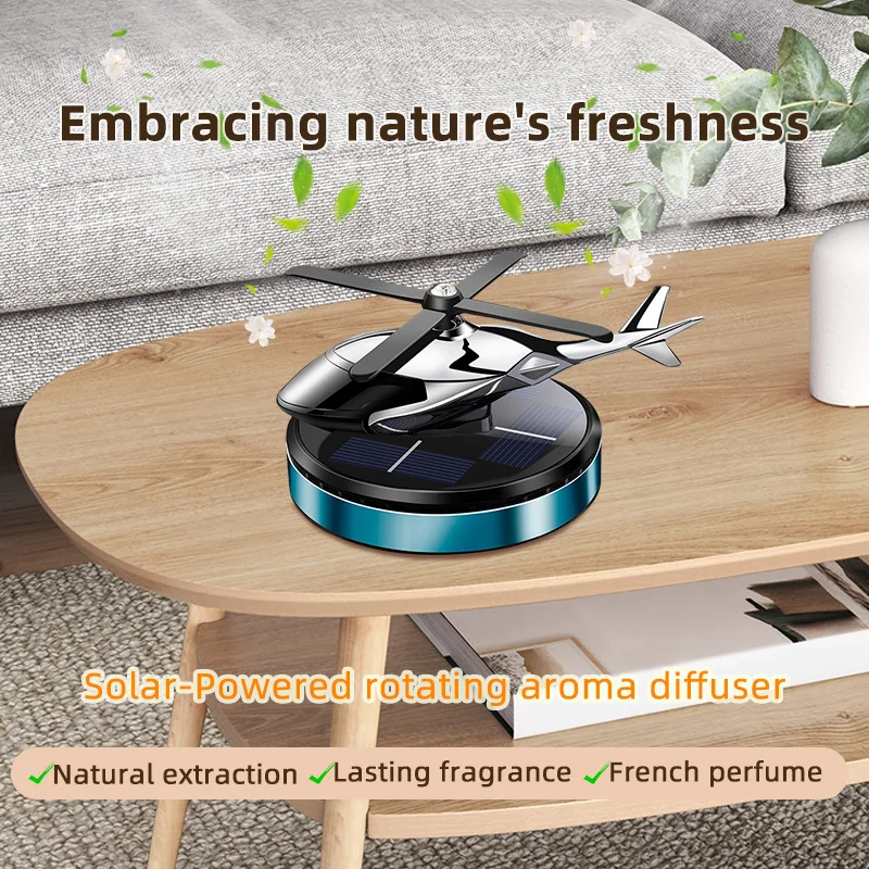 AAZRZRZ car Air freshener Perfume diffuser Helicopter decoration Interior decoration Solar car rotating aromatherapy perfume
