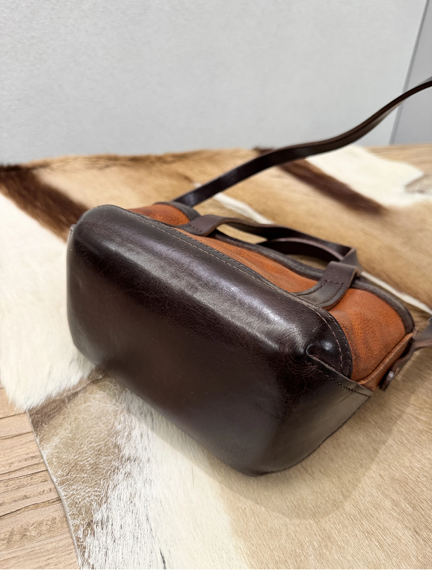 PNDME einfache lässige pflanzlich gegerbte Rindsleder Damen kleine Handtasche Wochenende Party Luxus echtes Leder Damen süße Umhängetasche – Detail 6