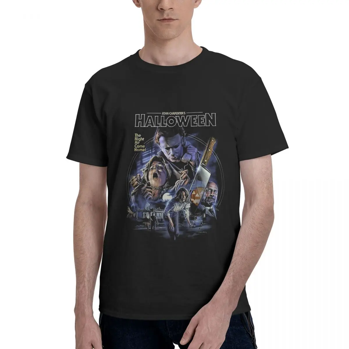 

Halloween Horror Movie Men's Cotton T-shirt Short Sleeve Vintage Y2k Style Graphic Harajuku Custom T shirt