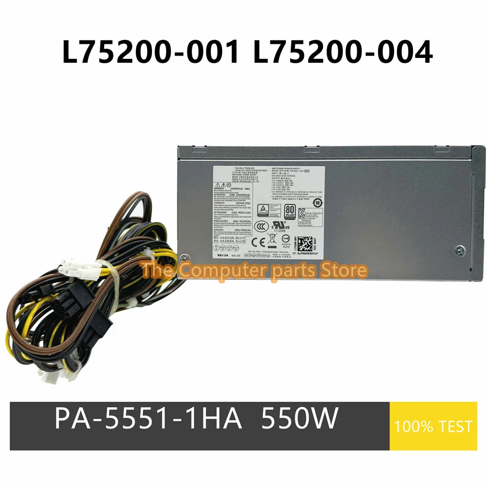 Alimentatore HP 550W PCK026 L75200-004 Per Workstation Z2, Z1, 800, 880 G4/G5/G6 – Nuovo US