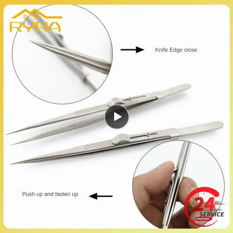 

Stainless Steel Tweezers Adjustable Slide lock Antistatic Tweezers Jewelry Making Tool For Electronic Component Repair Tools